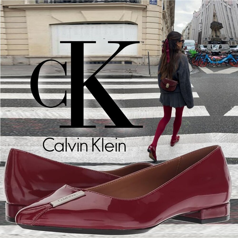 CALVIN KLEIN "Arline" Patent Leather Flats  Size 8  NEW!!!